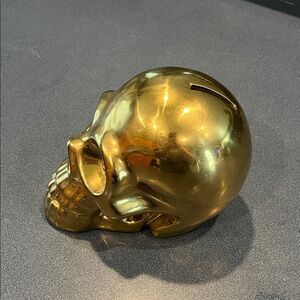 Gold Skull Coin Bank